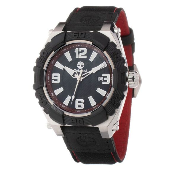 Timberland Black Leather Men's Watch - Picture 1 of 2